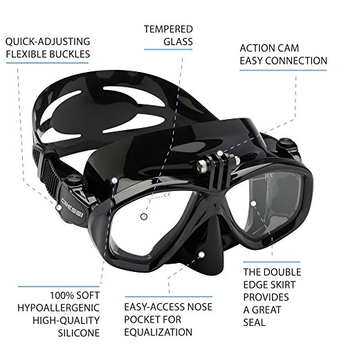 Cressi Action, máscara de buceo para cámara GoPro Unisex,