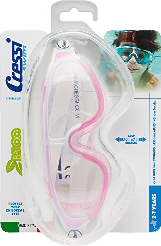 Cressi Gafas de natación, Unisex niños, Rosa/Blanco, 2/7 Años-Baloo