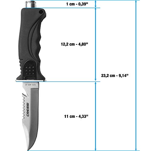 Cressi Norge Cuchillo, Unisex, Negro