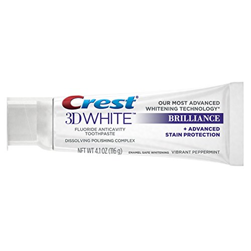 Crest Toothpaste 3D White Brilliance Vibrant Peppermint, 4.1oz (Pack of 3)