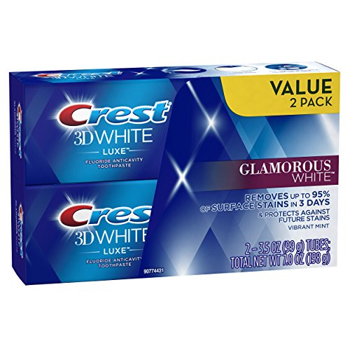 Crest Twin Pack 3D White Luxe Glamorous White Toothpaste, 3.5 Ounce each, 2 Pack