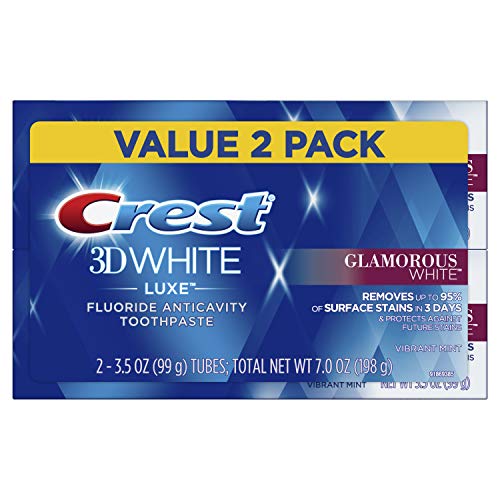 Crest Twin Pack 3D White Luxe Glamorous White Toothpaste, 3.5 Ounce each, 2 Pack
