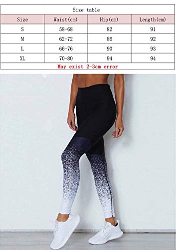 CrisKat Mallas de Deporte Tiro Alto Mujer Leggings Mujer Pantalón Deportivo Estampado Floral largos de Gym Fitness Running Ejercicio para mujer (#Negro/Morado, S)