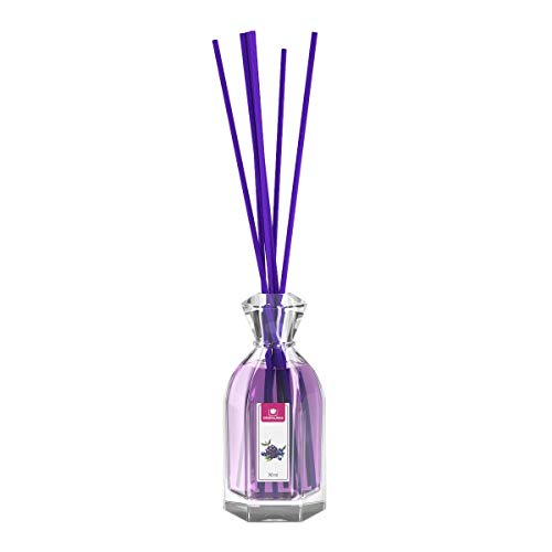CRISTALINAS. Ambientador MIKADO Clásico. Difusor con varillas de ratán. Formula sin Alcohol. Máxima duración: más de 12 semanas. Capacidad 90ml. Disfruta de tu aroma favorito Frutos del Bosque