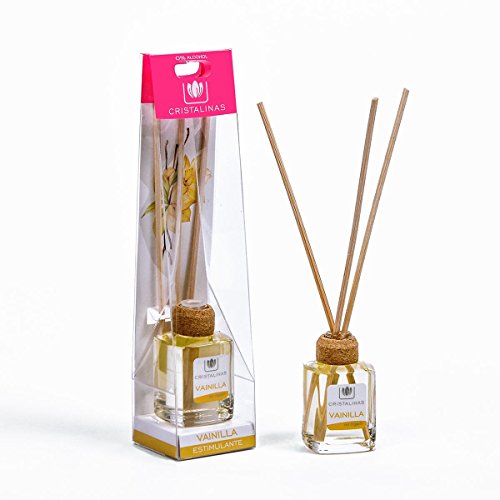 CRISTALINAS Mikado Vainilla, Cristal, Amarillo, 4x3.7x15.5 cm