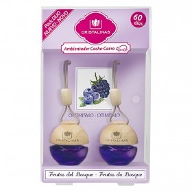 CRISTALINAS Pack Duo Coche Pinza Frutas Bosque, Cristal, Morado, 4x3.7x15.5 cm, 2 Unidades