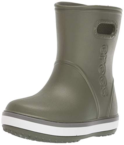 Crocs Crocband Rain Boot Kids, Botas de Agua Unisex Niños, Verde (Army Green/Slate Grey 3tf), 22/23 EU