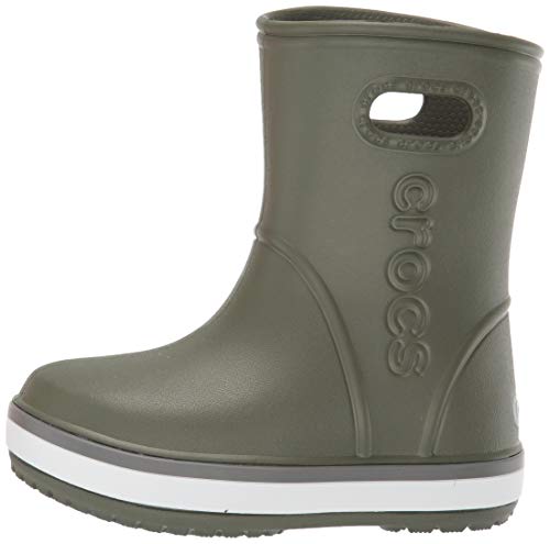 Crocs Crocband Rain Boot Kids, Botas de Agua Unisex Niños, Verde (Army Green/Slate Grey 3tf), 22/23 EU