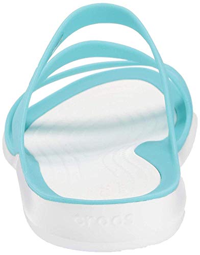 Crocs Swiftwater Sandal Women, Sandalias de Punta Descubierta para Mujer, Azul (Pool/White 4dy), 39/40 EU