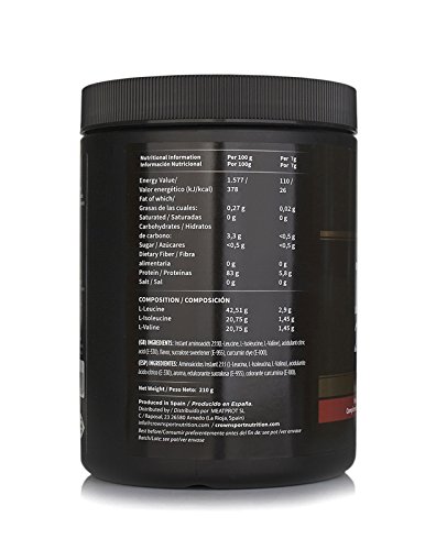 Crown Sport Nutrition BCAA 2:1:1 Instant, aminoácidos ramificados de disolución instantánea para deportistas, Sabor de Limón - 210 g