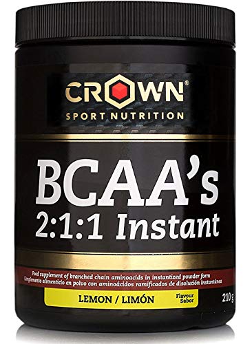 Crown Sport Nutrition BCAA 2:1:1 Instant, aminoácidos ramificados de disolución instantánea para deportistas, Sabor de Limón - 210 g