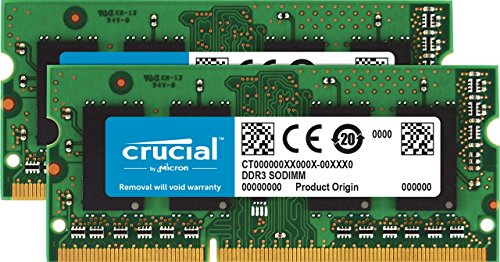 Crucial CT2KIT51264BF160BJ Kit de memoria RAM de 8 GB (4 GB x 2) (DDR3L, 1600 MT/s, PC3L-12800, Single Rank, SODIMM, 204-Pin)