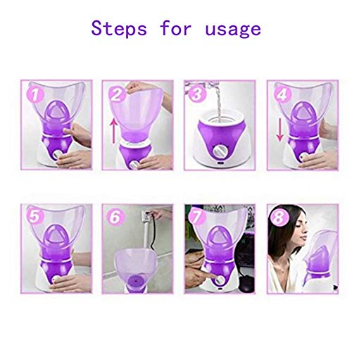 CSFM-Face Profesional Facial Steamer Sauna Niebla Vapor Inhalador Humidificador SPA Casero Personal Tratamiento Espinillas Piel Grasa Acné Incluye Inhalador para Boca Y Nariz