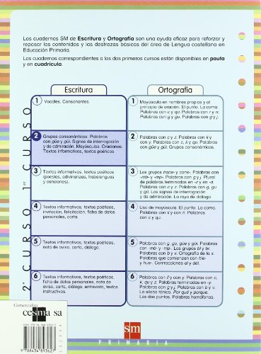 Cuaderno 2 de escritura, Cuadrícula. 1 Primaria - 9788434893627