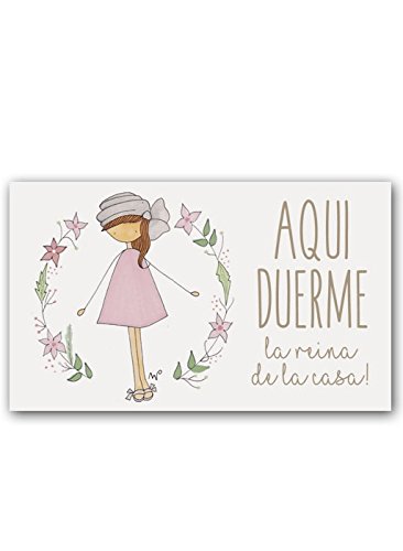 CUADRIMAN Placa Decorativa para Puertas o Paredes de Niña Turbante | Carteles Metálicos Juveniles para La Decoración de Tu Hogar