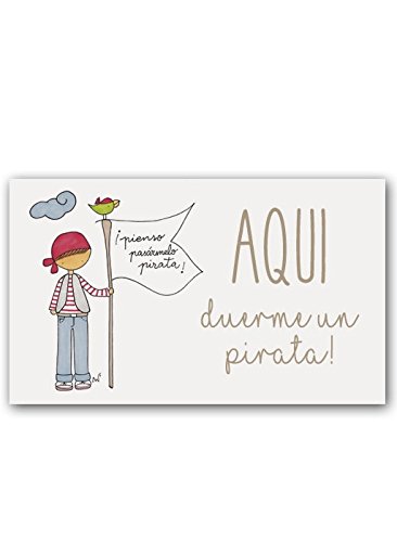 CUADRIMAN Placa Decorativa para Puertas o Paredes de Niño Pirata | Carteles Metálicos Juveniles para La Decoración de Tu Hogar