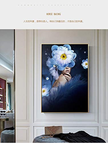 Cuadro En Lienzo Chica Moderna en póster de imágenes y Arte Decorativo para Sala de Estar.，60x90cm，Pintura sin Marco