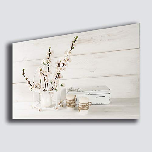 Cuadro moderno Shabby Chic 30 x 50 cm vintage dormitorio flores lavanda vela – Cuadros modernos Arte cocina salón baño