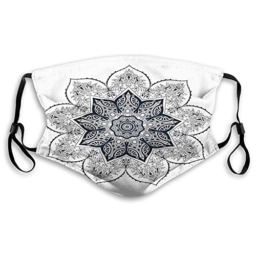 Cubierta de Boca, Bufanda de carbón Activado, Mandala étnico, Estilo asiático, Cultura de Yoga Antigua, Imagen Bohemia, Decoraciones faciales para Adultos Unisex