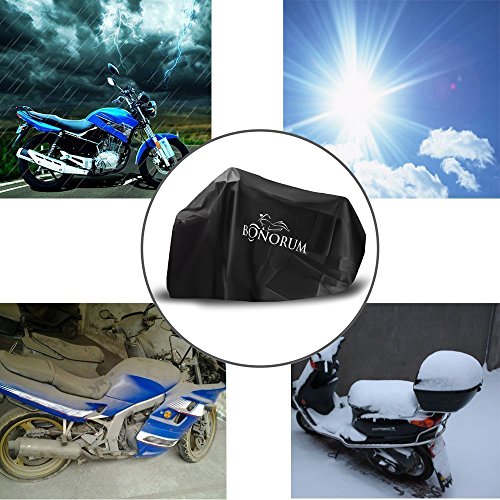 Cubierta de motocicleta Premium hecha resistente a rasgaduras y combustible 190T - 2 vías bloqueables y contra el viento - protección perfecta contra la lluvia, el sol y el polvo - (XL)