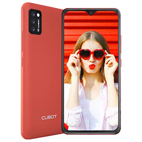 CUBOT NOTE 7 Moviles Libres Android 10 GO con Pantalla 5.5" Water-Drop Screen, Cámara trasera triple13MP, Teléfono 2GB+16GB (SD 128GB), Batería 3100 mAh Smartphone Libre, Dual SIM 4G, Face ID/GPS,Rojo