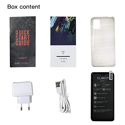 CUBOT NOTE 7 Moviles Libres Android 10 GO con Pantalla 5.5" Water-Drop Screen, Cámara trasera triple13MP, Teléfono 2GB+16GB (SD 128GB), Batería 3100 mAh Smartphone Libre, Dual SIM 4G, Face ID/GPS,Rojo