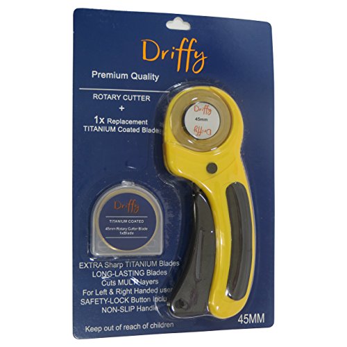 Cuchillas de 45 mm para cortador circular, paquete de 10 unidades, repuesto, compatible con cortadores Driffy, Olfa, Fiskars, Truecut, Clover y Dafa.