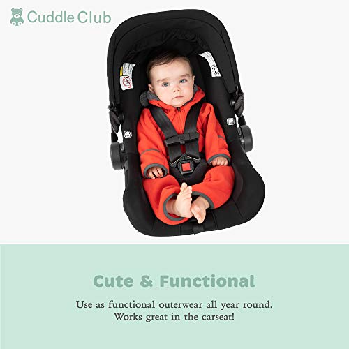 Cuddle Club Mono Polar Bebé para Recién Nacidos a Niños 4 Años - Pijamas Infantiles Chaqueta de Invierno Abrigo Polar Niño Mono de Niños - BearRed6-12m