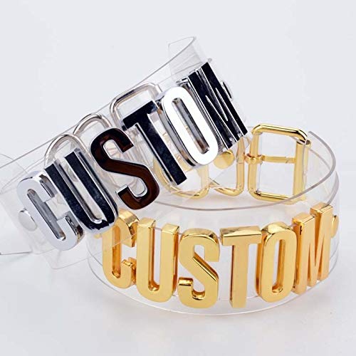Cuello de sujeción Juguetes Collar de Oro Segura Bondage Carta Gargantilla Gargantilla de Cosplay de Gran tamaño Collar Collar de PVC (Metal Color : Oro, Size : Gratis)