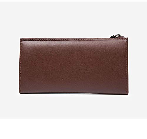 Cuero liso negocios embrague hombres de embrague informal de los hombres de la carpeta de la tarjeta multifuncional bolsa a largo Brown_18.5 * 9.5 * 2cm SHIYUE ( Color : Brown , Size : 18.5*9.5*2cm )