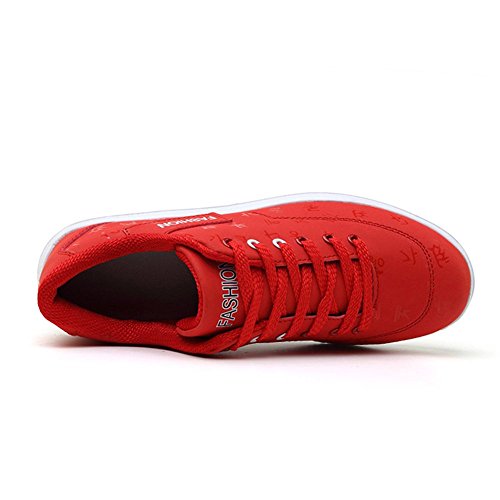 Cuña Plataforma Aptitud Zapatos Mujer Zapatillas de Deporte Casual Correr Sneaker,Rojo,EU39=CN40