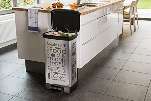 Curver Cubo decorado con pedal 50L, Iml Cozinha, 37x27x70 cm, 204155