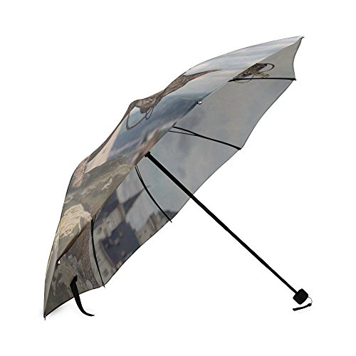 Customized unique hoy que caza dragones plegable lluvia paraguas/sombrilla/paraguas de sol