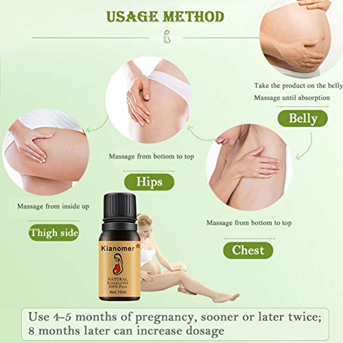 Cute Love Mujeres embarazadas Stretch Marks Repair Essential Oil, Remove Stretch Mark Essential Oil for Pregnancy, Repair Scar Slackline Abdomen