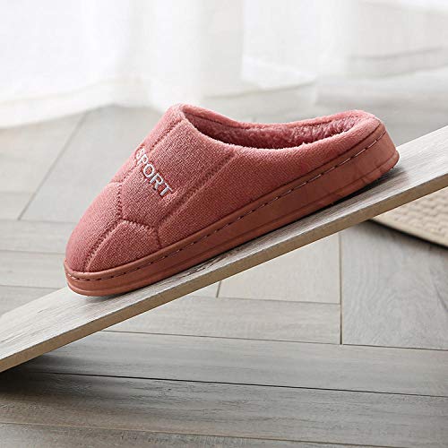 Cxypeng Zapatillas casa para Unisexo,Zapatillas de Felpa de Interior posparto con tacón de Bolsa, Lindos Zapatos de algodón de Suela Gruesa-Piel Red_37-38,Peluche Zapatos Memory Foam