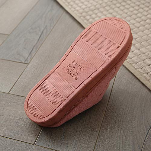Cxypeng Zapatillas casa para Unisexo,Zapatillas de Felpa de Interior posparto con tacón de Bolsa, Lindos Zapatos de algodón de Suela Gruesa-Piel Red_37-38,Peluche Zapatos Memory Foam