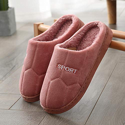 Cxypeng Zapatillas casa para Unisexo,Zapatillas de Felpa de Interior posparto con tacón de Bolsa, Lindos Zapatos de algodón de Suela Gruesa-Piel Red_37-38,Peluche Zapatos Memory Foam