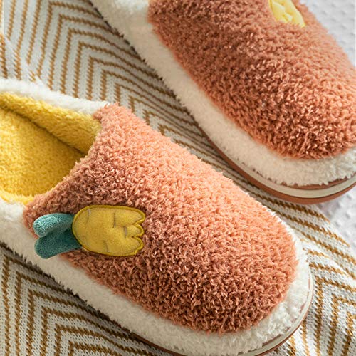 Cxypeng Zapatillas con Memory Foam,Zapatillas de algodón de Dibujos Animados de Suela Gruesa para Mujer de Invierno, cálidas y antideslizantes-43-44_Navy Blue,Pantuflas Térmicos de Invierno Suave