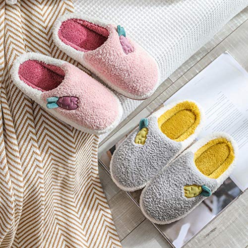 Cxypeng Zapatillas con Memory Foam,Zapatillas de algodón de Dibujos Animados de Suela Gruesa para Mujer de Invierno, cálidas y antideslizantes-43-44_Navy Blue,Pantuflas Térmicos de Invierno Suave