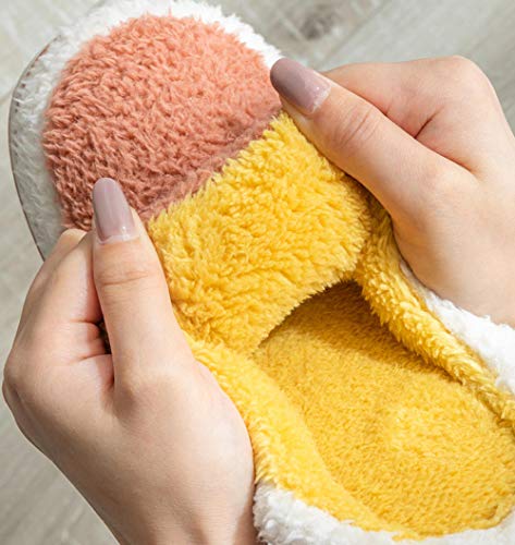 Cxypeng Zapatillas con Memory Foam,Zapatillas de algodón de Dibujos Animados de Suela Gruesa para Mujer de Invierno, cálidas y antideslizantes-43-44_Navy Blue,Pantuflas Térmicos de Invierno Suave