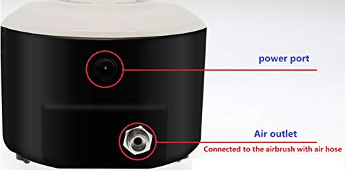 CYBERNOVA Mini conjunto de compresor de aerógrafo Kit de aerógrafo de pistola de pulverización de doble acción para maquillaje, decoración de pasteles, manualidades, pintura de uñas, arte (rojo)