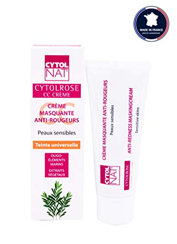 CYTOLROSE® CC Crema 40 ml, Crema colorante correctora antirojeces para pieles sensibles – A base de oligoelementos marinos y extractos vegetales – Tono universal.