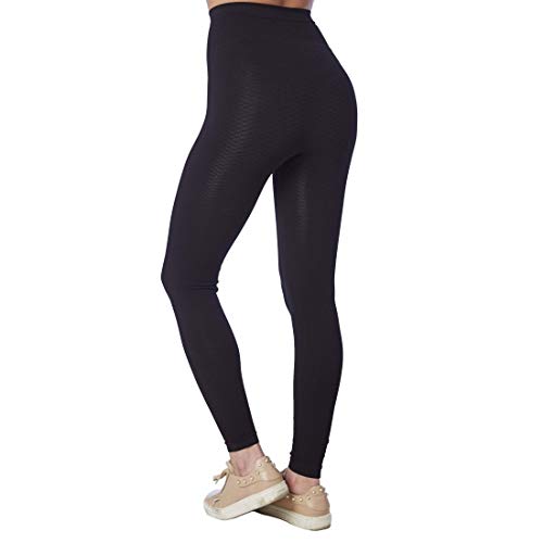 CzSalus Pantalón Largo Ligero, Mallas adelgazantes de compresión Media para lipedema y linfedema (S, Negro)