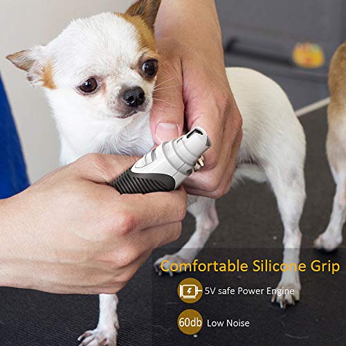 DADYPET Cortauñas Perros, Cortauñas Electrónica para Mascotas, Recortador para Perros, Gatos 7500RPM Silencioso Carga de USB