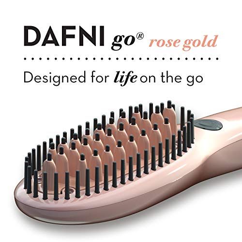 DAFNI Rose Go – Cepillo alisador de cabello portátil – Peina su cabello hasta 10 veces más rápido que una plancha flar [EU Plug]