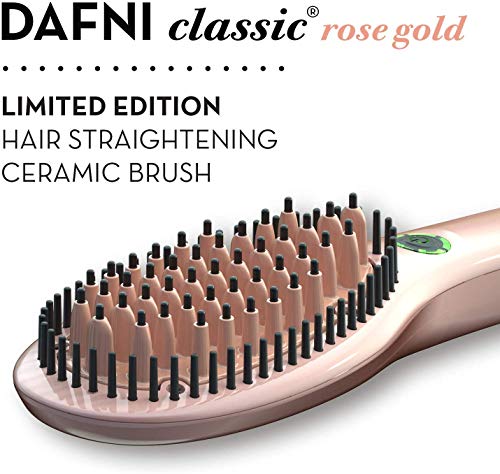 DAFNI Rose Gold Classic – Cepillo alisador de pelo portátil – Cepilla el pelo hasta 10 veces más rápido que una plancha flar [EU Plug]