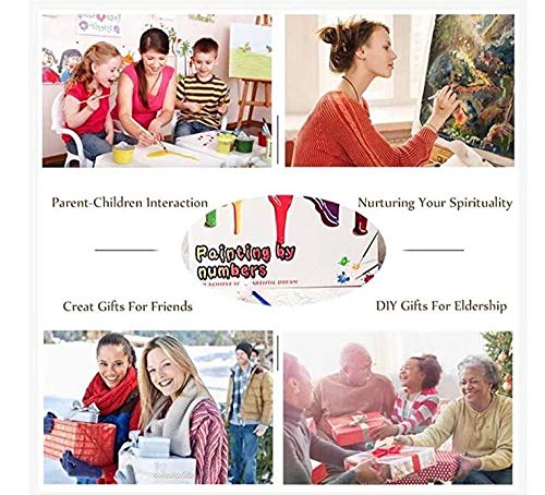 DAHUAJIA - Cuadro para pintar por números, para adultos, con marco, para pintar con aceite de ojo y semáforo, caligrafía de bonitos animales, moderno cuadro para el hogar, 40 x 50 cm