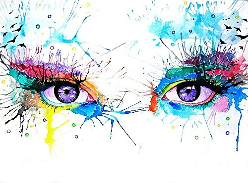 DAHUAJIA - Cuadro para pintar por números, para adultos, con marco, para pintar con aceite de ojo y semáforo, caligrafía de bonitos animales, moderno cuadro para el hogar, 40 x 50 cm