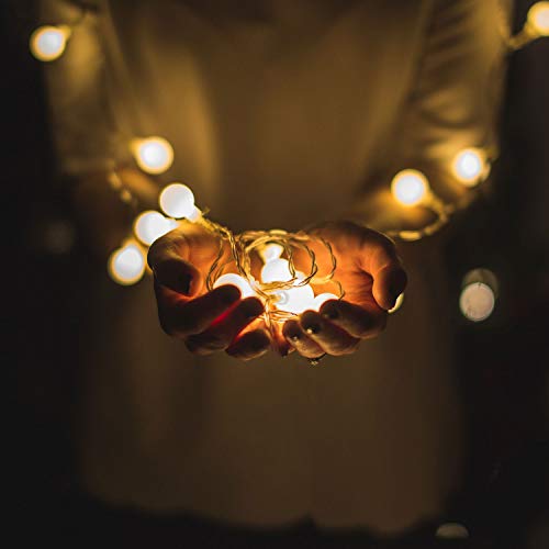 Dailyart 4M Impermeable IP44 Largo de la bola de la cadena de luces a pilas para jardines, bodas, fiestas, color beige