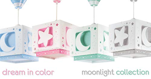 Dalber Lámparas Mesita Infantil Luna y Estrellas Moon Light Rosa, 40 W